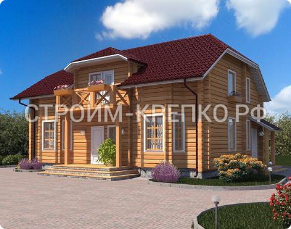 Проект дома из бруса с мансардой  №1400
