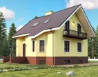 Проект дома из газобетона с цокольным этажом и  с мансардой №339