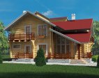 Проект дома из бревна с мансардой №446